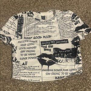 SHEIN Black and White Graphic Tee